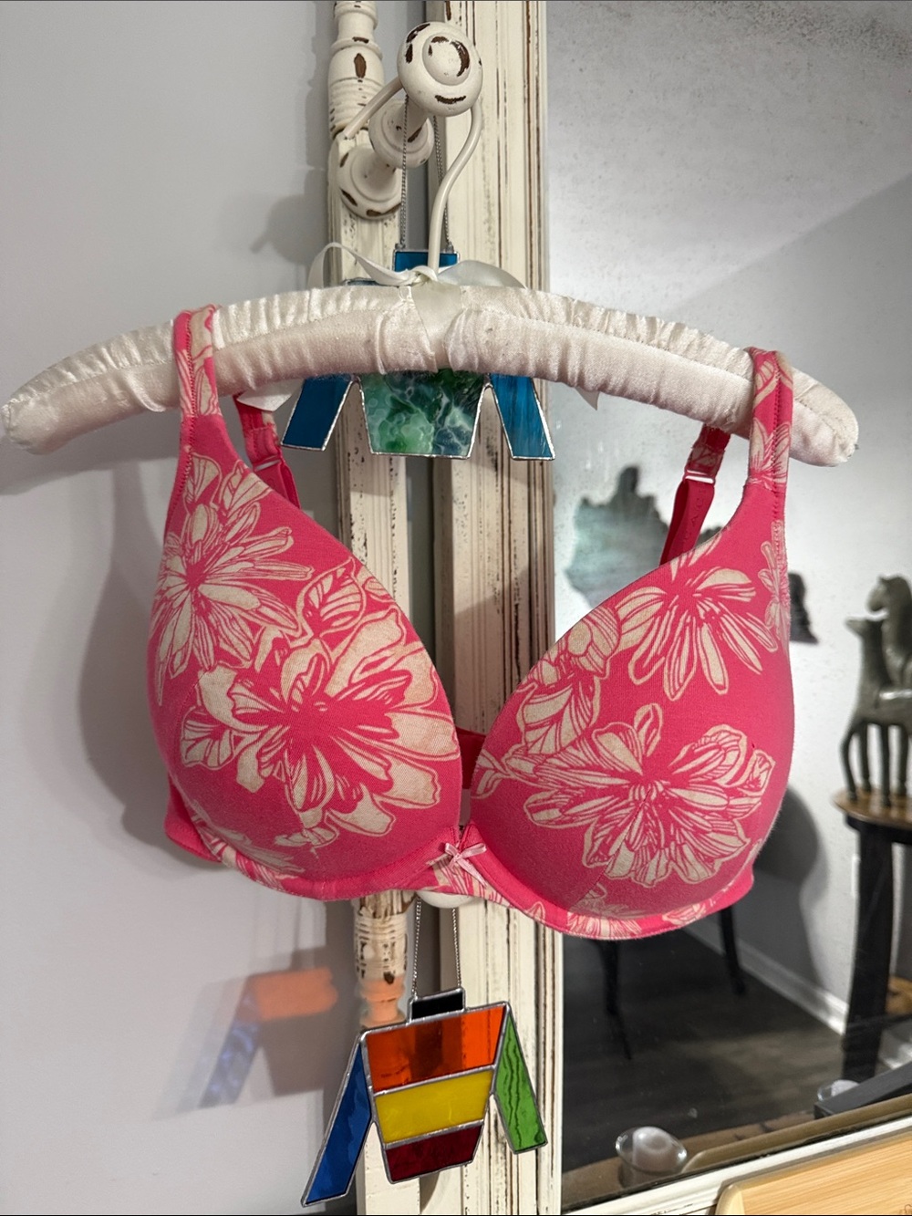 Cacique Pink Floral Underwire Bra